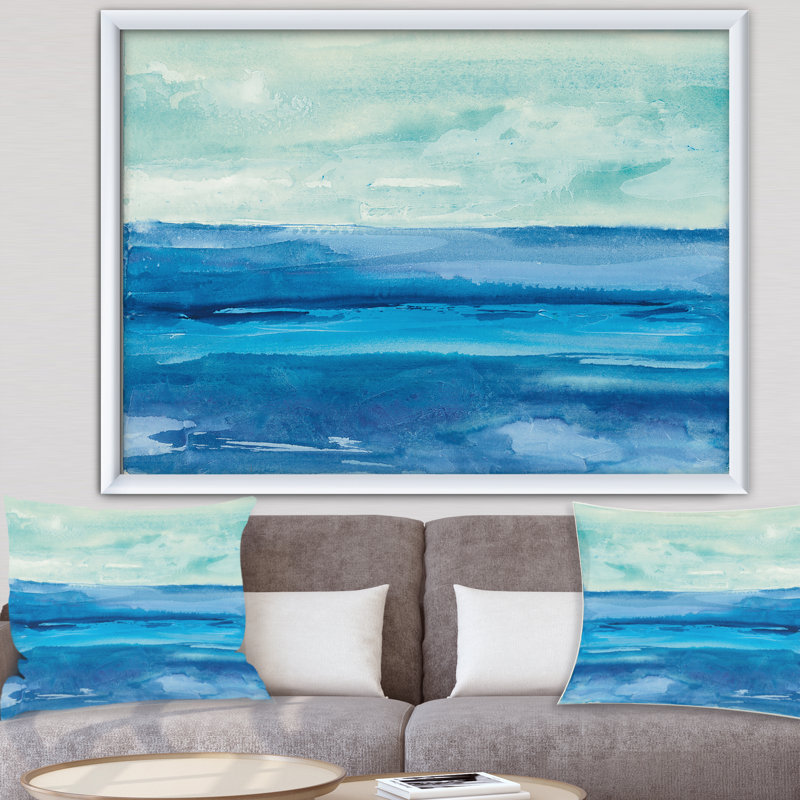« out to sea »-une image sur toile, Cadre blanc, H 36 po x l 46 po x P 1,5 po