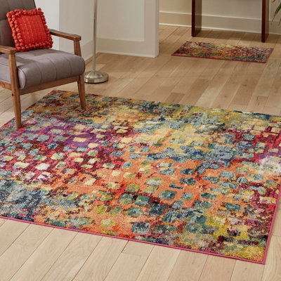 Corlenzo Washable Abstract Indoor Rug