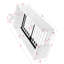 Lit plateforme tapissier simple avec tête de lit en forme d'oreille de lapin mignon, avec barre de sécurité et poche, tissu bouclé