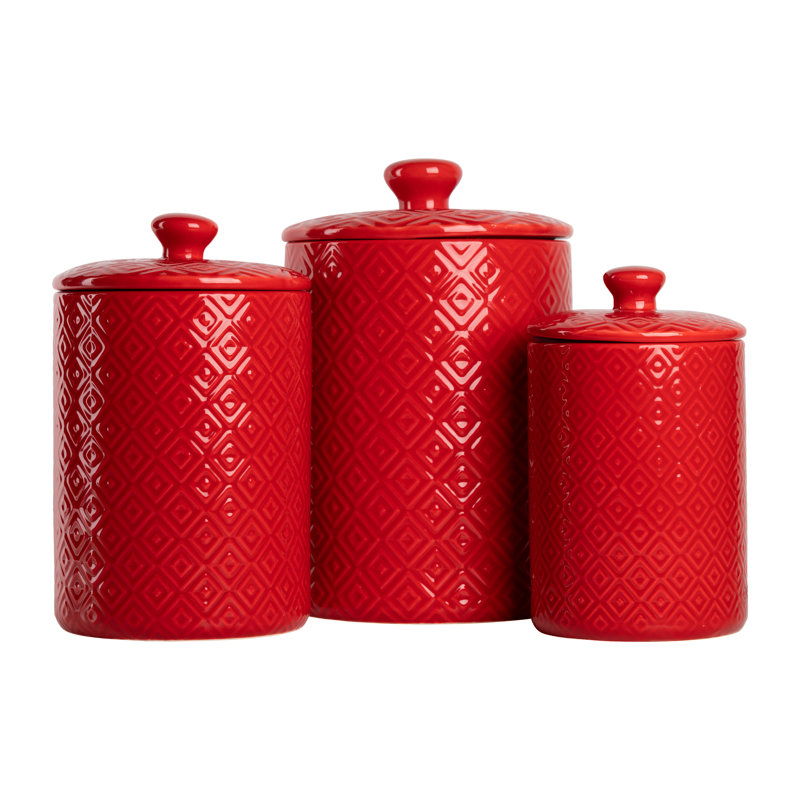 Ensemble de pots de cuisine 3 pièces Ilse, Rouge
