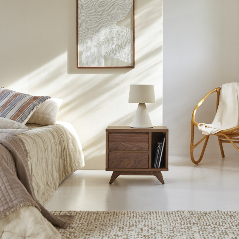 Esmée 48cm W Solid Wood Bedside Table