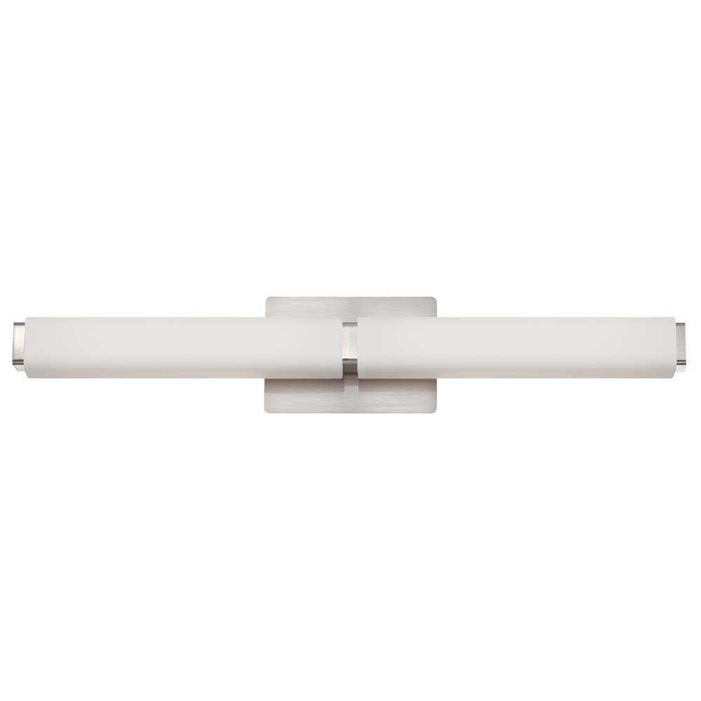 Erby Single Light Glass Dimmable LED Flush Mounted Sconce, 5" H x 27" W x 3" D, Chrome, 3000K
