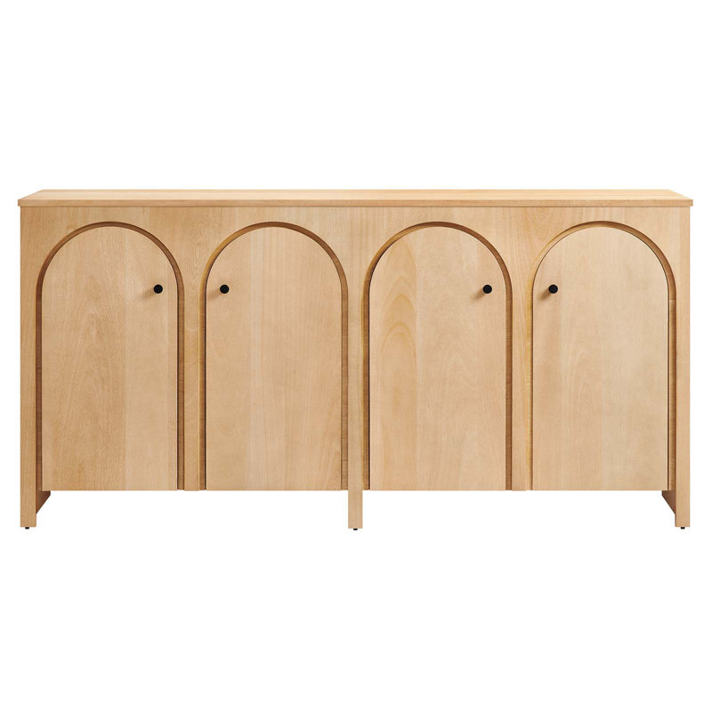 Appia 71" Oak Wood Veneer 4-Door Sideboard Cabinet