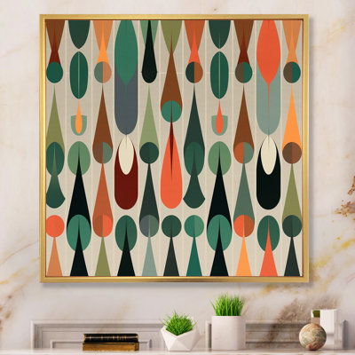 «Retro Abstract Drops X», reproduction sur toile encadrée