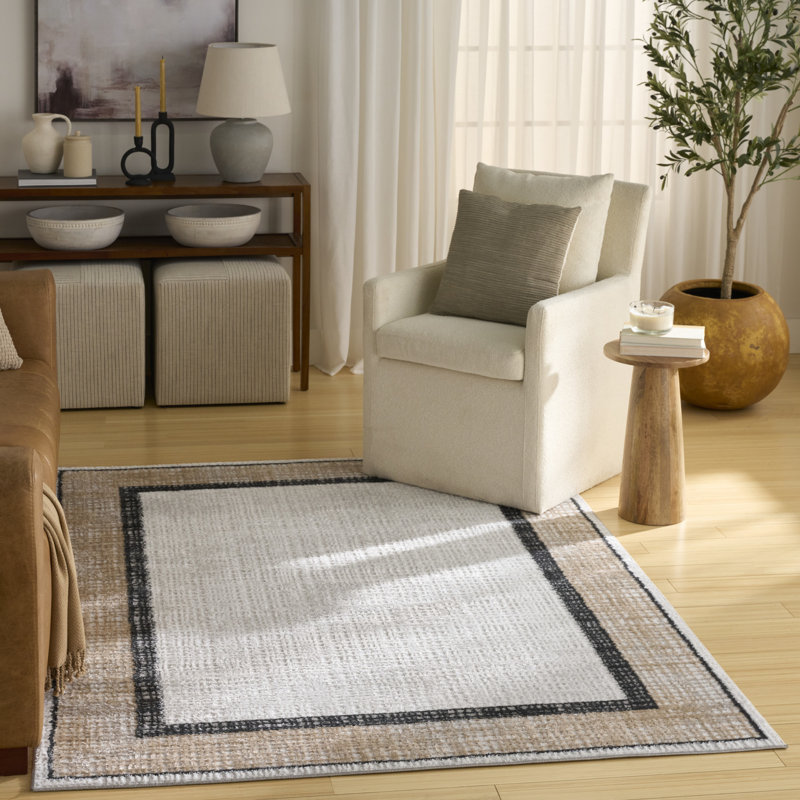 Leuchte 4' x 6' Grey Charcoal Modern Indoor Rug, Rectangle 4' x 6'
