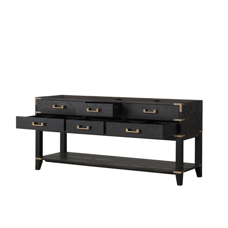 Black Oak Double Bath Vanity 72 In. W X 22 In. D