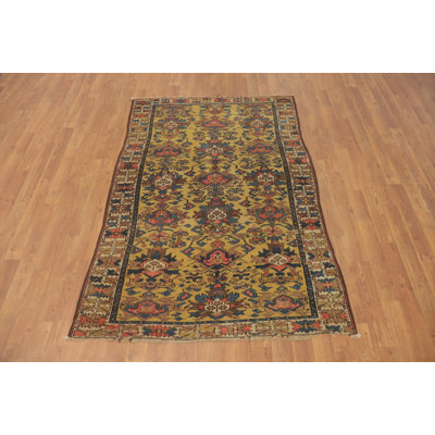 Tapis de teinture de légumes tribal antique fabriqué à la main 4 x 6