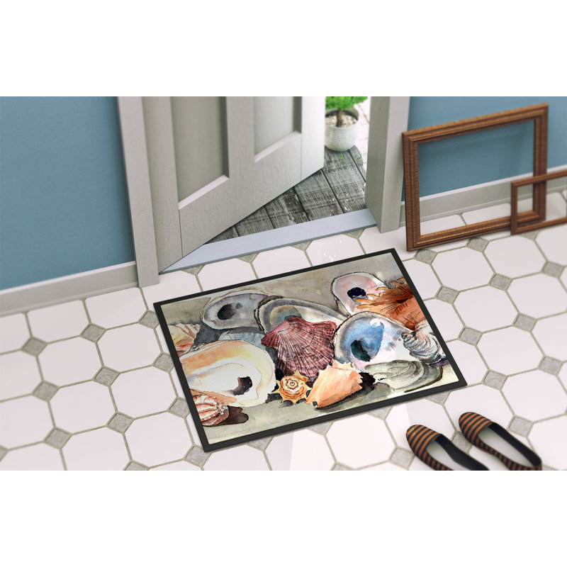 Epling Non-Slip Indoor Doormat, Rectangle 2' x 3', Gray Seashell