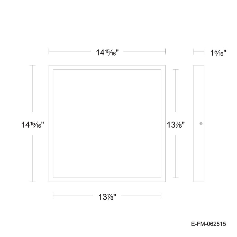Builder Essential Square LED 15in Flush Mount 30W 2,100 Lumens with 5-CCT Selectability 2700-3000-3500-4000-5000K in White