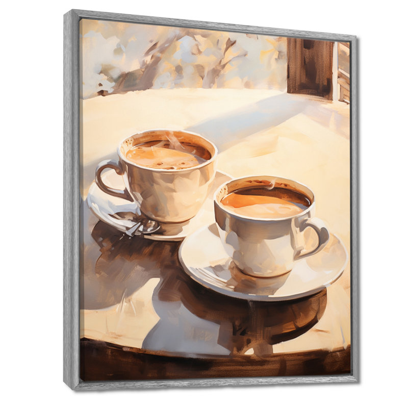 Ijlal Food Coffee Tea III - Art sur toile, impression sur toile, H 44 po x l 34 po x P 1,5 po, Encadrement argenté