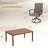 6-Person Outdoor Rectangular Patio Dining Set With Swivel Armchairs-2018690253