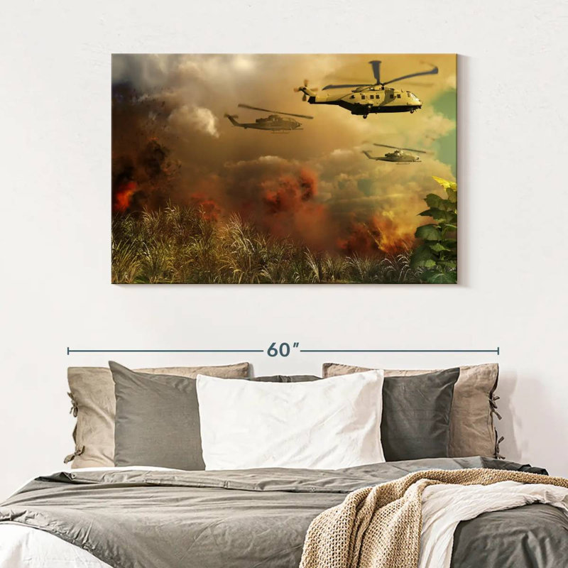 Lelar Helicopter Rescue Fleet, 32" H x 48" W