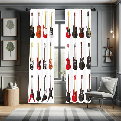 Ebern Designs Guitar Curtains Instruments Acoustic