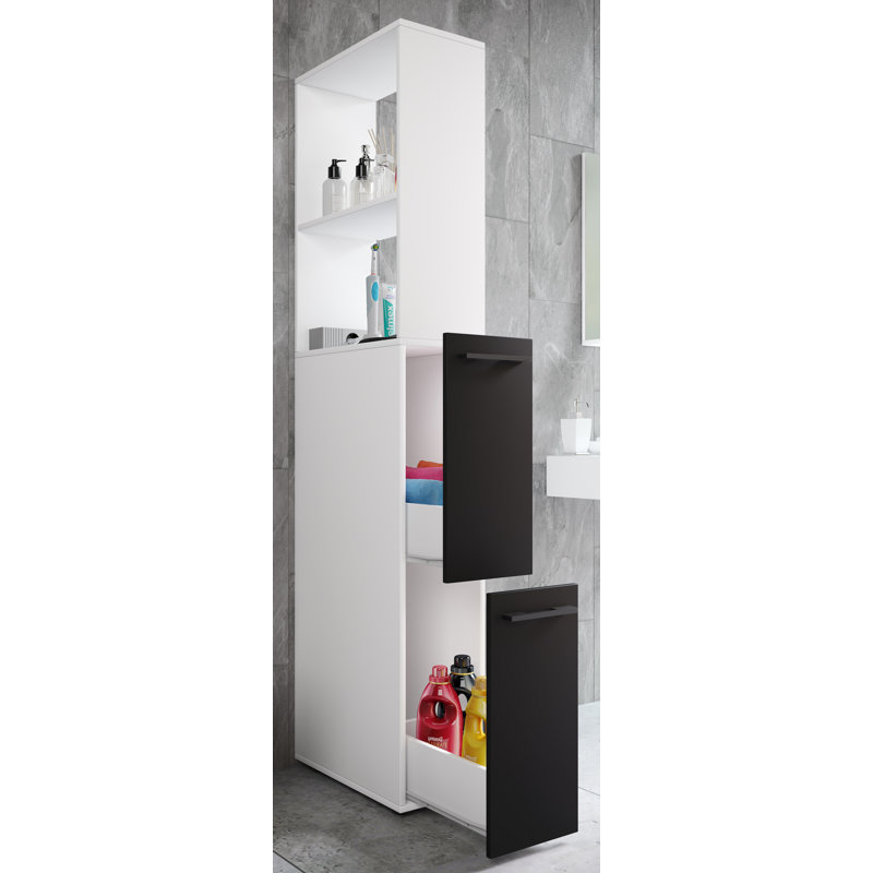 Rainna Bathroom Cabinet, White/Black