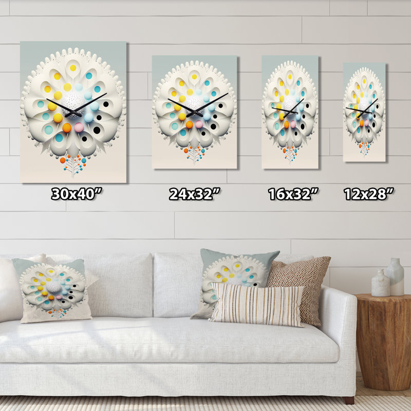 Métamorphose géométrique de l'éveil I - Horloge murale géométrique moderne surdimensionnée, H 32 po x l 24 po x P 1 po