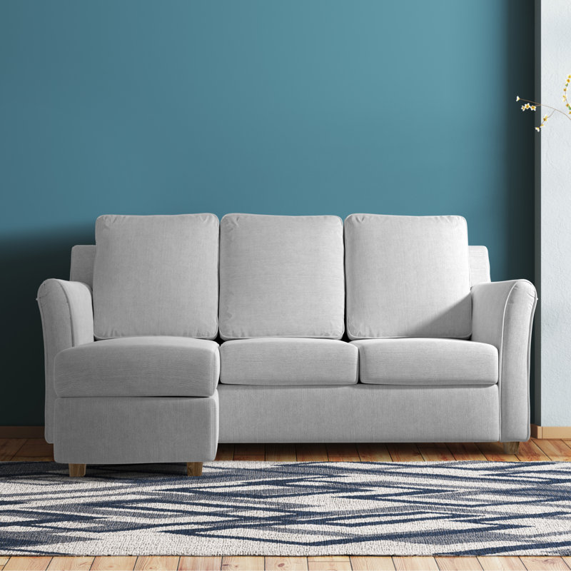 Thurman Upholstered L-Shaped Sectional Reversible, Cream