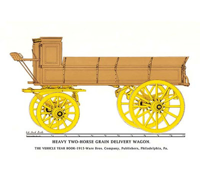 " Heary Two-Horse Grain Delivery Wagon " Graphic Art Print