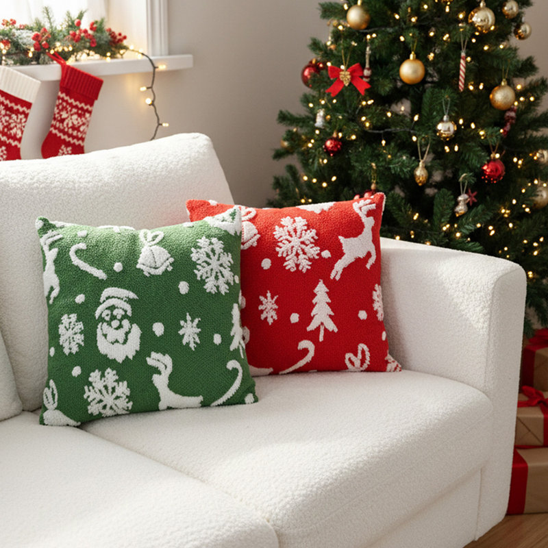 Abstract Red + Green Backrest Cushion
