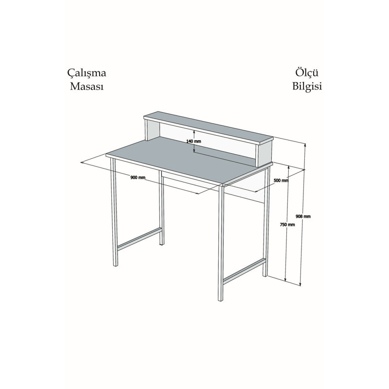 Multipurpose Study Desk with Metal Frame, Walnut & Black Color, 35.4 x 29.5 x 19.7 inches | 100% Melamine Coated Particle Board, Thickness: 0.7 inches | Upper Shelf: 35.4 x 5.5 inches | Stylish Industrial Design, Additional Storage