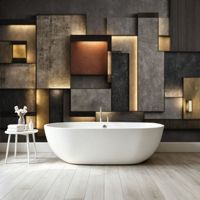 Peel and Stick Wallpaper Wall Mural 3D Geometric Wall Panels Photorealistic Wall Art Self Adhesive and Removable