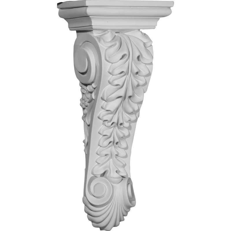 Endurathane Jackson Single Leaf Drop Corbel, 6 1/8"W x 4 1/4"D x 14 1/2"H, Factory Primed