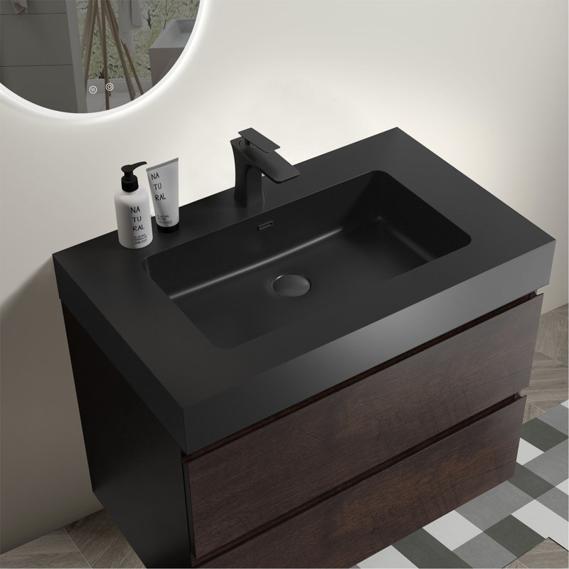 Meuble-lavabo sophistiqué avec tiroirs doubles et conception épurée pour un rangement et un style améliorés