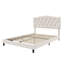 Lit en lin beige capitonné Diamond-639407025