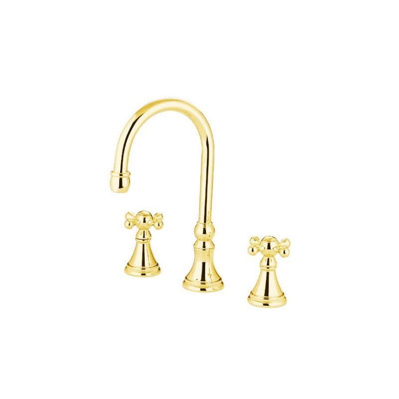 Madison Double Handle Deck Mounted Roman Tub Faucet, Polished Brass