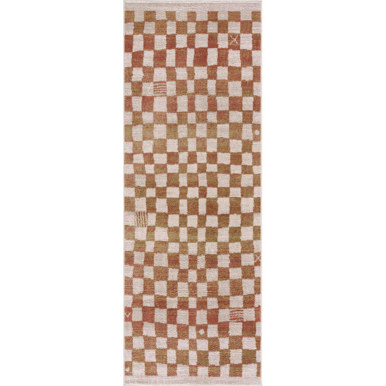 Briawood Checkered Beige Area Rug