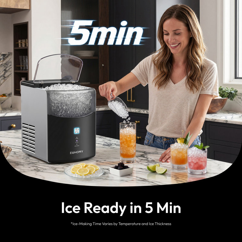 Euhomy Pearl L1 Max Nugget Ice Maker, Black