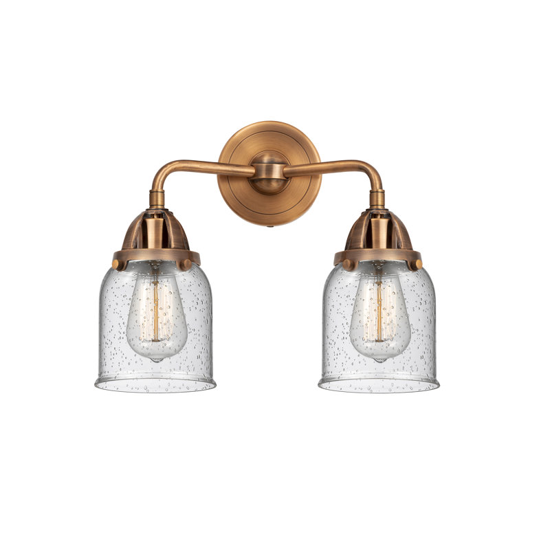 Éclairage pour meuble-lavabo à 2 lumières 5 "et 13" Shauna, Cuivre antique, Incandescente