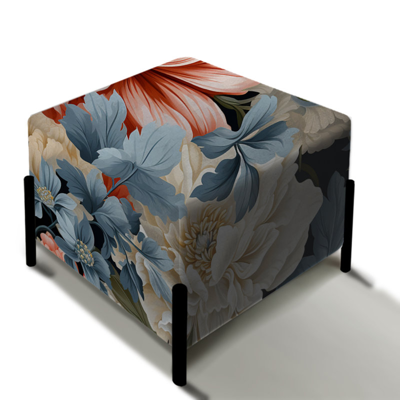 Motif floral French Romance - repose-pieds carré floral