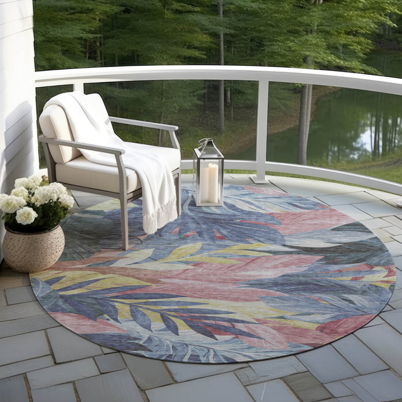 Tapis intérieur / extérieur bleu Warpella , 5' x 7'6"