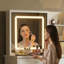 Ensemble de meuble-lavabo 39,4 po avec tabouret et miroir Nafni-33263672