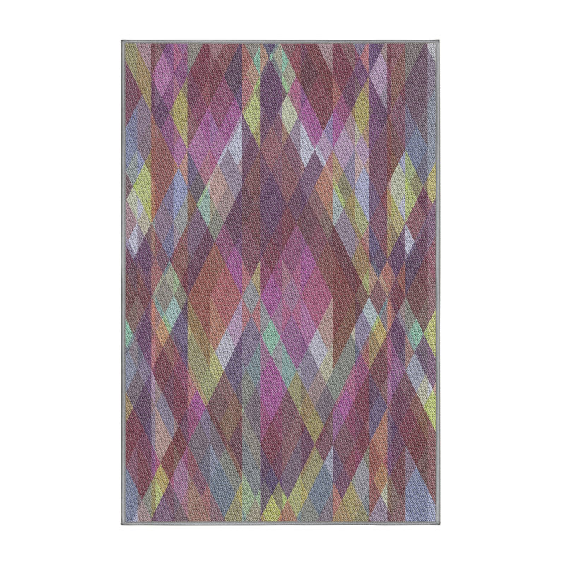 Tapis rose à motif géométrique Kinnear, Rectangle 5 pi x 7 pi