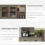 Grand garde-manger 71 po avec tablette à micro-ondes 71 po, 2 tiroirs, 5 portes, tablettes réglables, gris-211118010