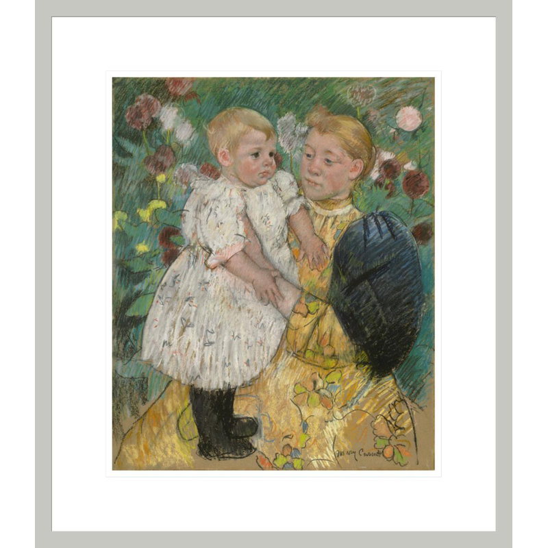 «In the Garden» par Mary Cassatt, impression giclée sur cadre, H 20,38 po x l 17,75 po