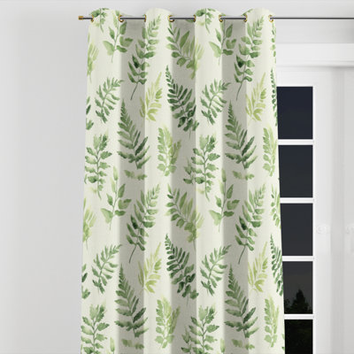 Coastal Curtains for bedroom - Floral Fern Whisper Grommet Curtain - 1 Panel