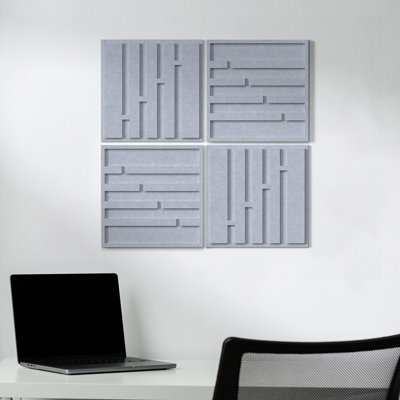 Panneaux muraux acoustiques décoratifs en feutre 3D à motif linéaire de chameau