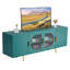 TV Stand for TVs up to 75 in Modern Entertainment Center with Glass Doors