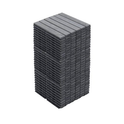 20 tuiles de terrasse imbriquées, plancher carré en bois franc d'acacia gris clair 12 po x 12 po pour patio, banc, bord de piscine, ...