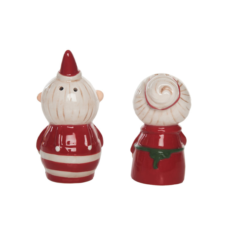 Ensemble de 2 salières et poivrières père Noël et père Noël Transpac 4,5 po