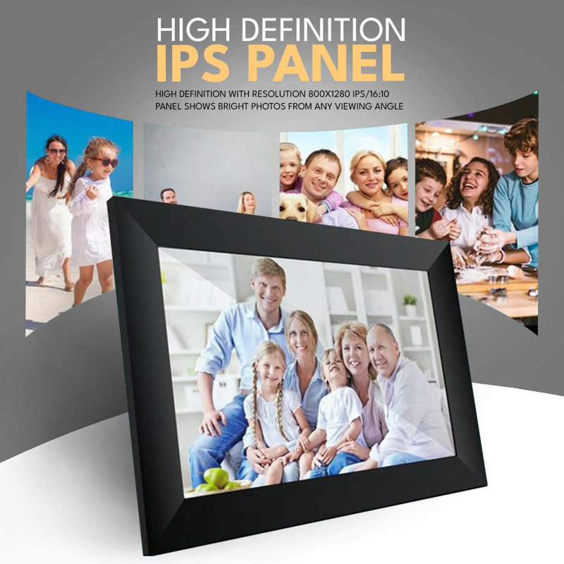 10.1 In. Smart Wifi Digital Photo Frame 1280 X 800 Ips Lcd Touch Screen, Auto-rotate, 32 Gb Storage