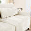 Beige à trois places avec repose-pieds mobiles assortis, coussin lombaire, revêtement en chenille, coussins à haute résilience, structure, accoudoirs modernes en beige, 2 matériaux, éponge de qualité, élégant,