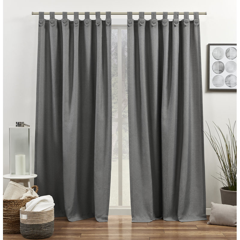 Jianyu Polyester Semi Sheer Curtain/Drape, Gray, 54" W x 96" L 