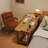 Brown Rectangular Solid Wood with 2 drawers desk