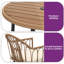 Ensemble de salle à manger 5 pièces en rotin PE pour l'extérieur - Table ronde avec trou pour parasol et 4 chaises en osier