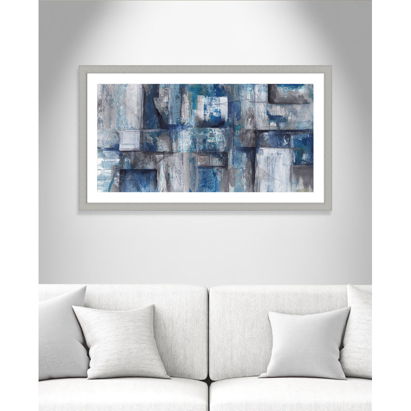 Emmerich «Patchwork Abstract III», reproduction de peinture acrylique encadrée