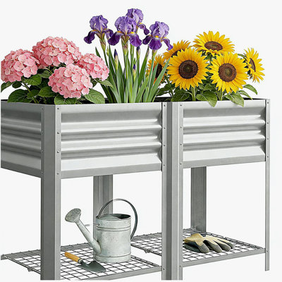 Outdoor Elevated Planter Box,Raised Garden Bed