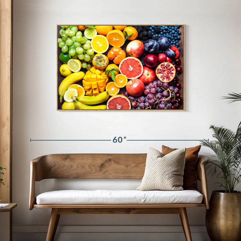 Plateau de fruits, Cadre flottant en bois naturel, 43 po x 29 po